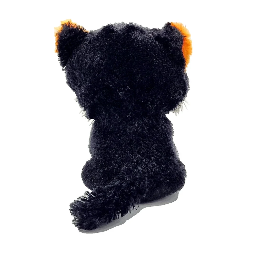 Plush Black Cat Orange Skeleton Glitter Eyes 7